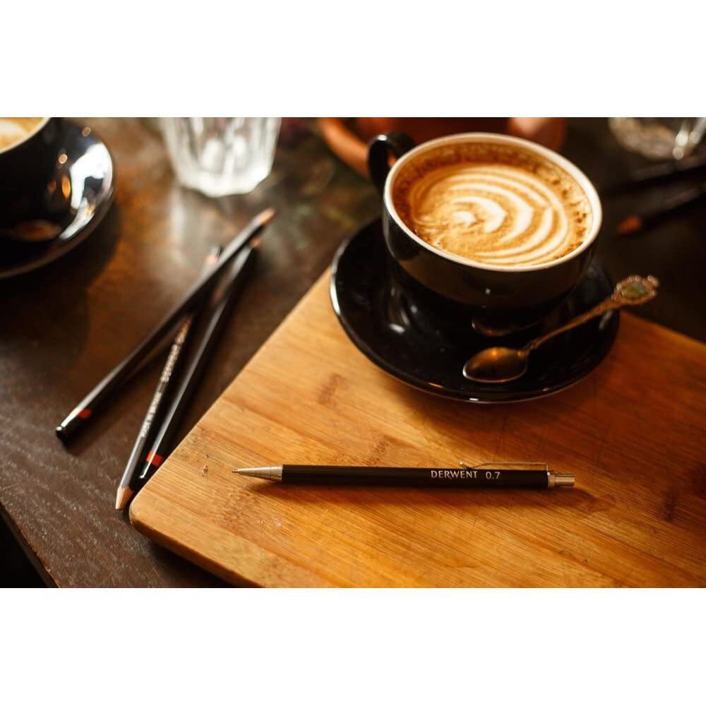 Derwent Precision Mechanical Pencil 0.7 Mm Refill Set,Black