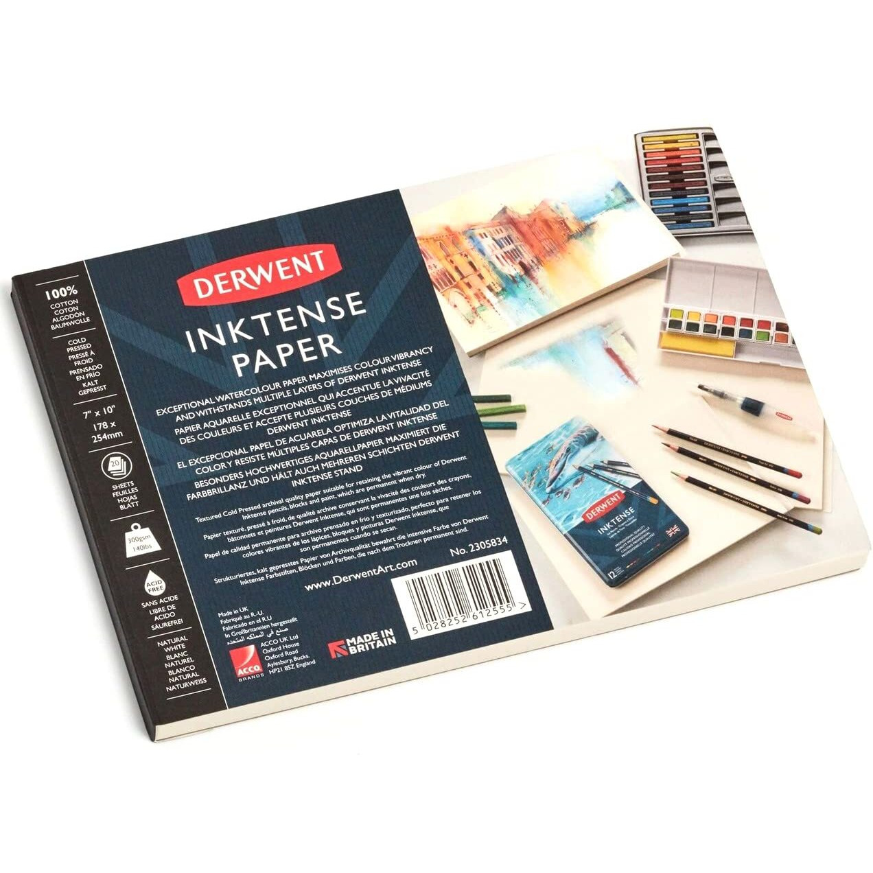Derwent Textured Cold Pressed Inktense Paper Pad (300Gsm, 7X10 Inches)