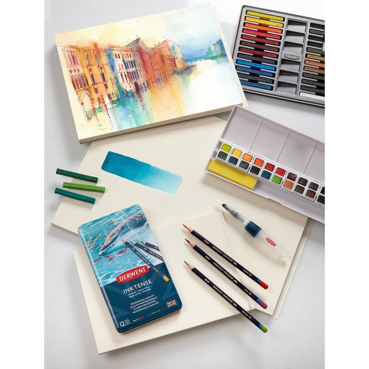 Derwent Textured Cold Pressed Inktense Paper Pad (300Gsm, 7X10 Inches)