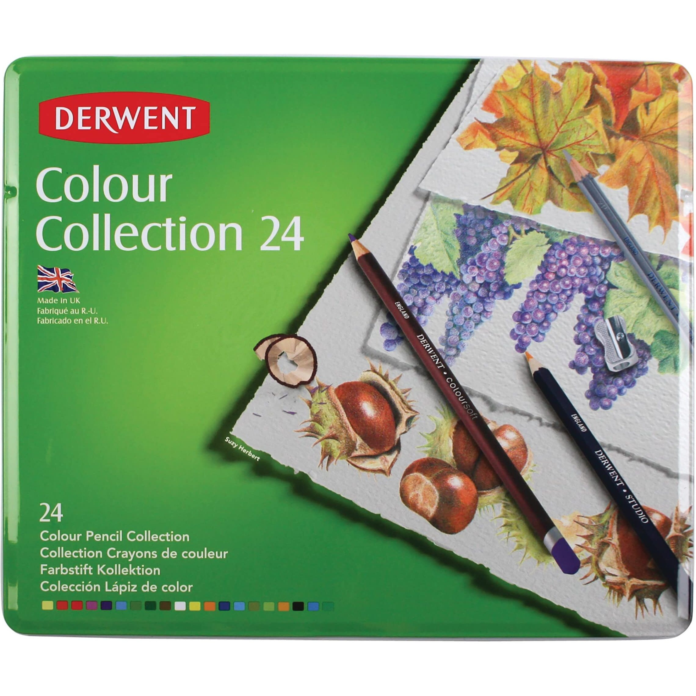 Derwent Colour Collection Sampler Kit Of Coloursoft, Studio & Metallic With Accessories For Colouring And Drawing, Professional Quality - 700212 (Set Of 20)