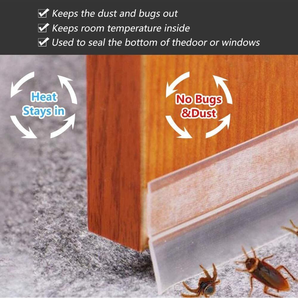 Vrozty Soundproof Window Sealing Strips | Transparent Door Sealing Strip | Window Seal Tape | Door Weather Strip, 3 Meter