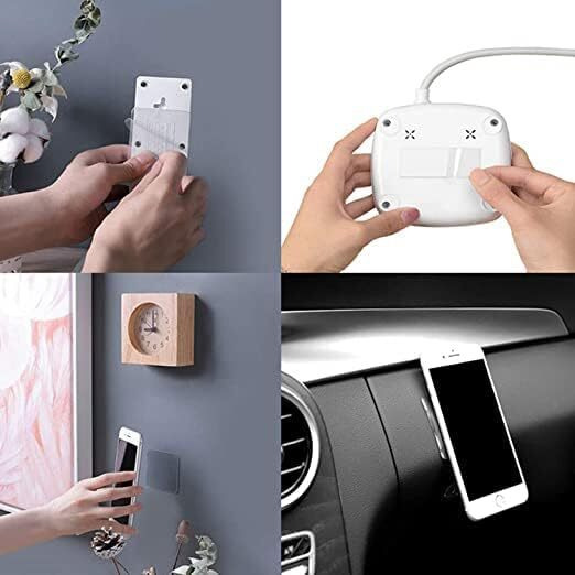 Gaptur Double Sided Tape, Sided Adhesive No Trace Sticker Pads Mounting Tape Super Strong Heavy Duty Washable Sticky Patch Clear Removable Multipurpose Adhesive (10)