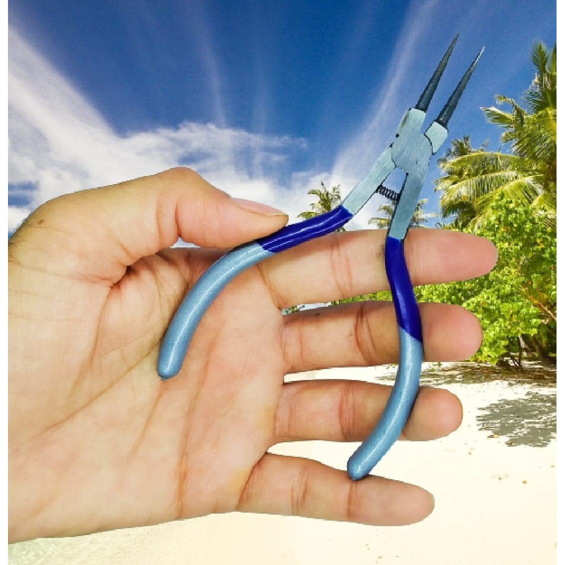 Paradise Tools (India) Silk Thread Jewellery Making Pliers Combo Flat, Round And Side Cutter Nose Plier (Multicolour) - Pack Of 3 Pieces (Jk-3-Mini)