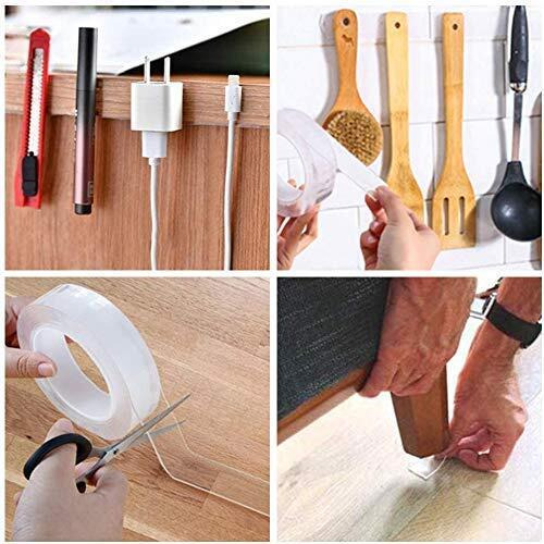 Dozzby With Db 3 Meter Double Sided Adhesive Silicon Tape, Transparent Adhesive Heavy Duty, Heat Resistant,Multi-Functional, Removable, Washable, Sticky,No Trace,Anti-Slip Gel,Nano,Tape