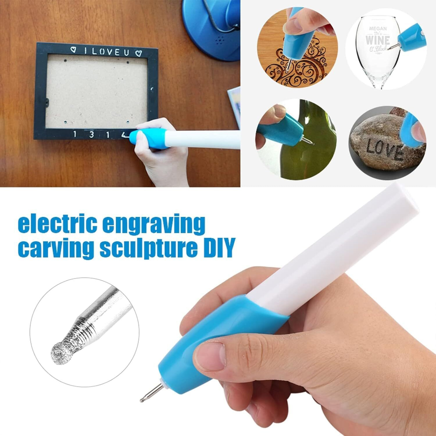 Swopply Power Engraving Pen Etching Carving Name Engrave It Electric Machine With Extra Tool Nib For Jewellery And All Glass Metal Plastic Wood