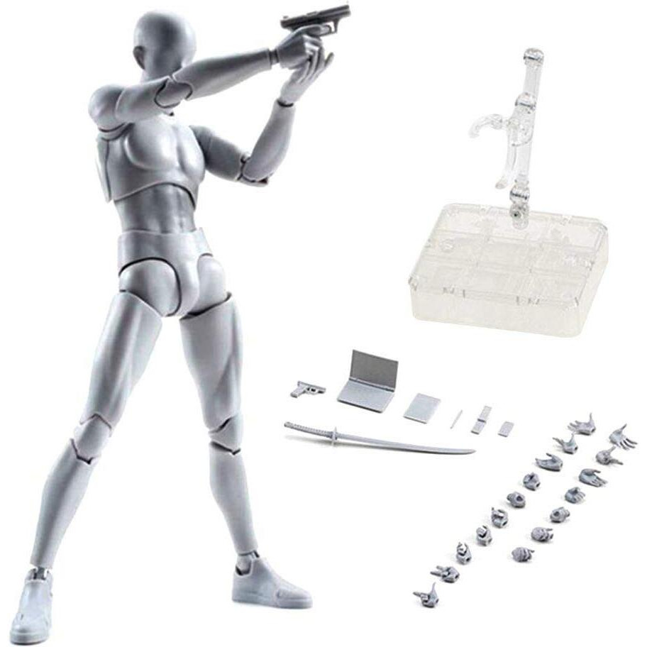 Copylove Pvc Action Figure Drawing Mannequin - Jointed Doll, Grey Male Model For Artists