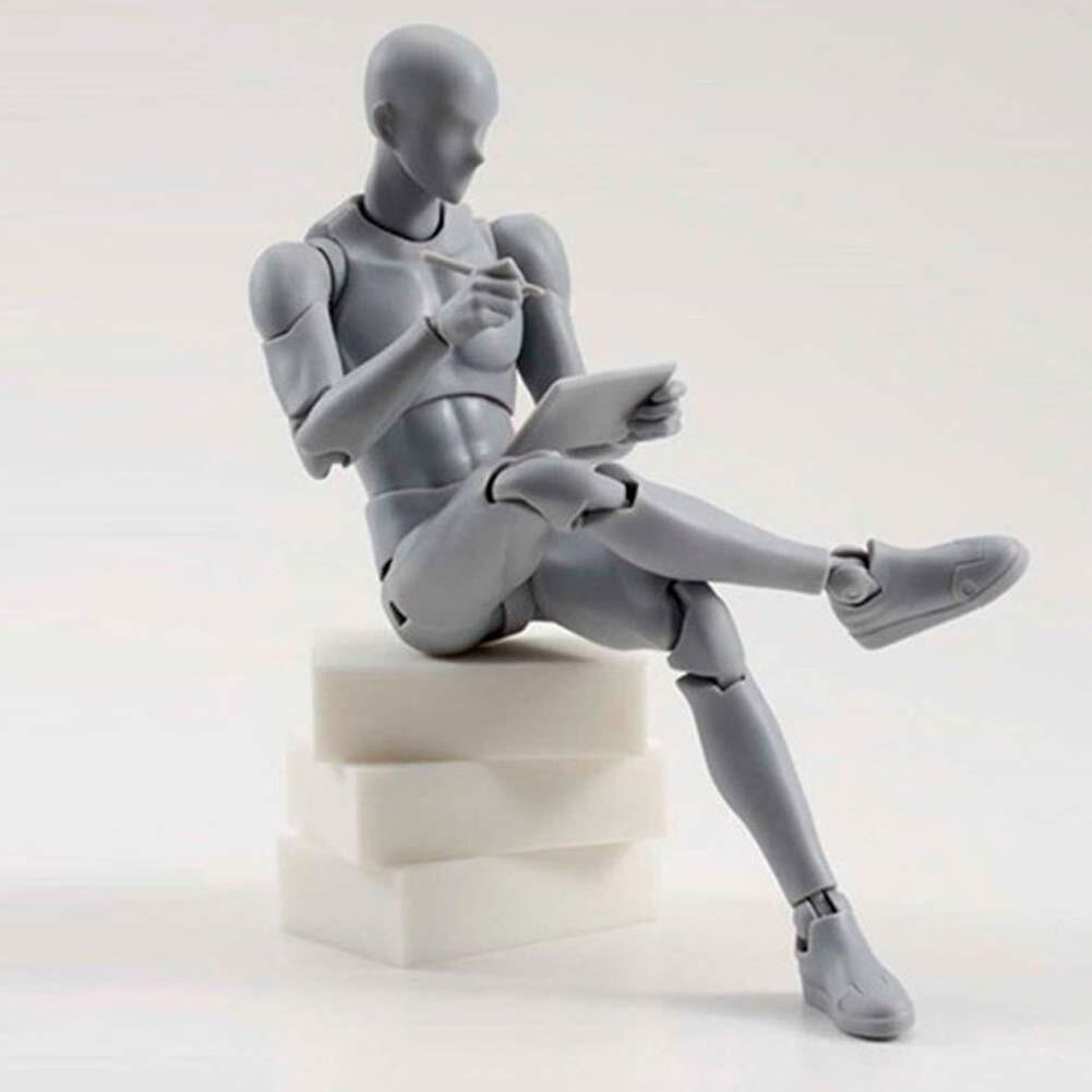Copylove Pvc Action Figure Drawing Mannequin - Jointed Doll, Grey Male Model For Artists