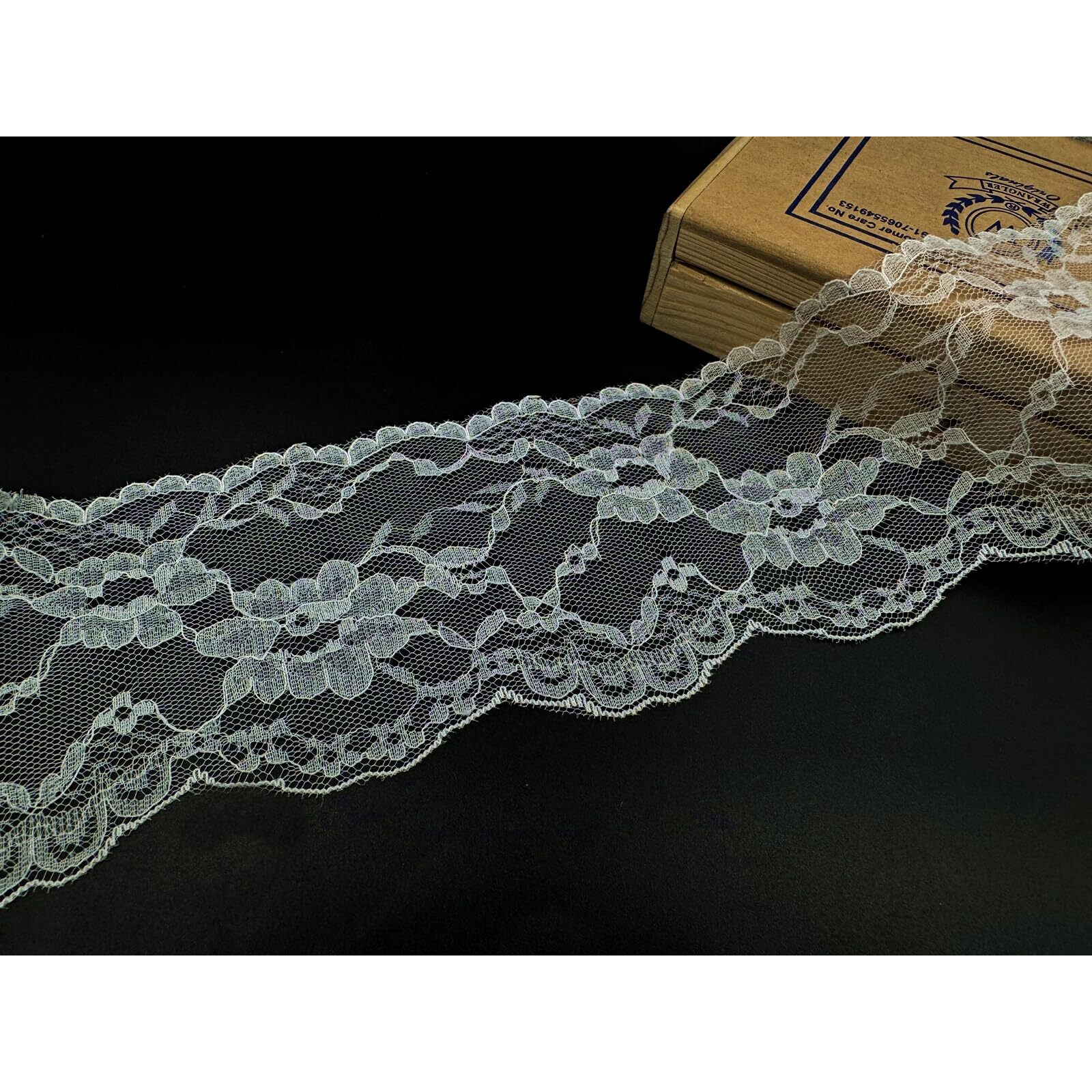 Orient Lace Craft White Nylon Lace And Border Material Lace Trim For Sewing, Bridal Dress, Suits, Diy Projects, Clothing/Accessories - 10 Meters, Width  9 Cm