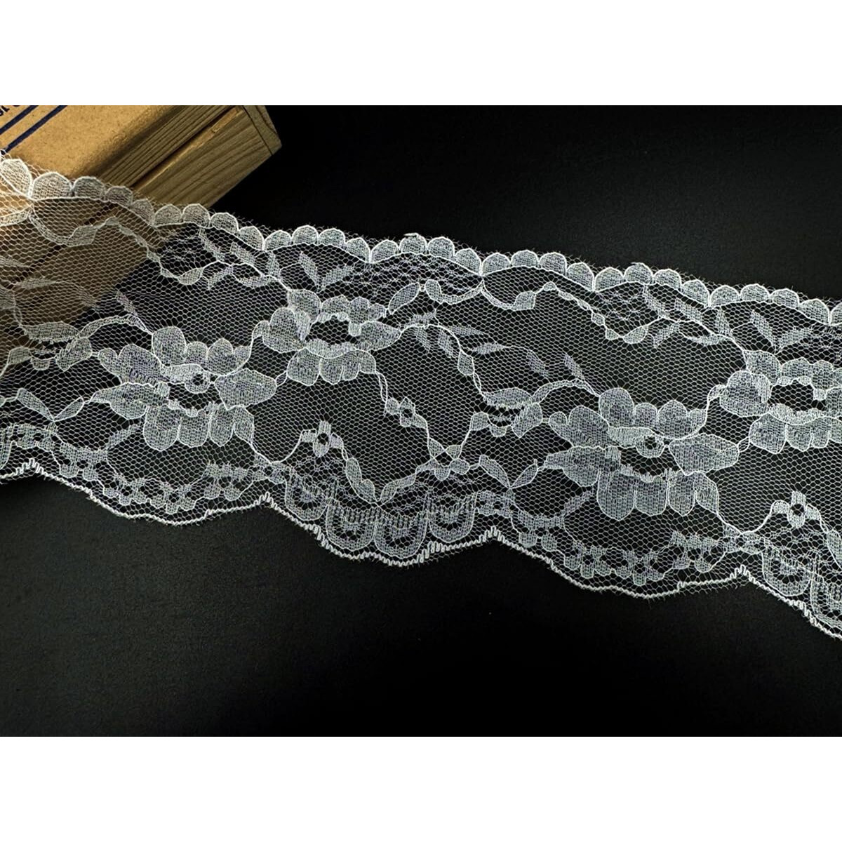 Orient Lace Craft White Nylon Lace And Border Material Lace Trim For Sewing, Bridal Dress, Suits, Diy Projects, Clothing/Accessories - 10 Meters, Width  9 Cm