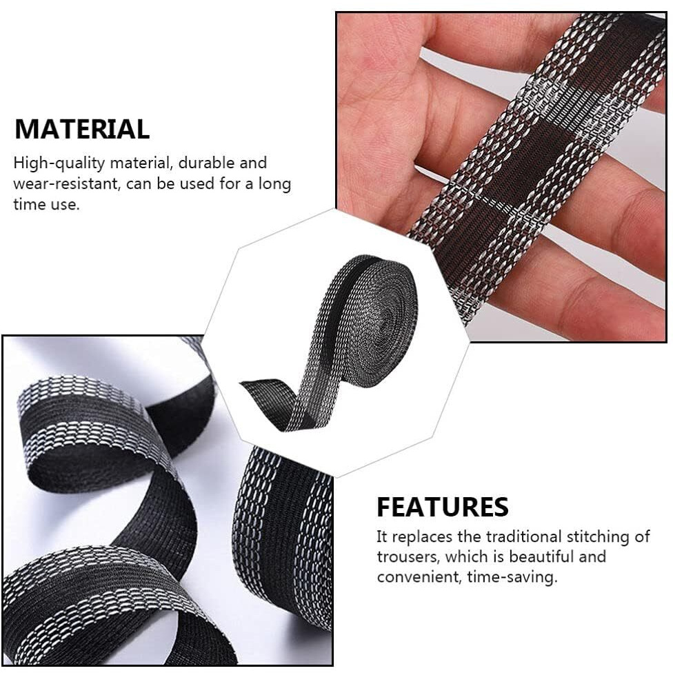 Tozkyn Trousers Edge Modified Strips, Iron-On Pants Edge Shorten Self-Adhesive Pants Mouth Paste Hem Fabric Tape For Suit Pants Jeans Trousers, Diy Sewing Accessories(5M Length)
