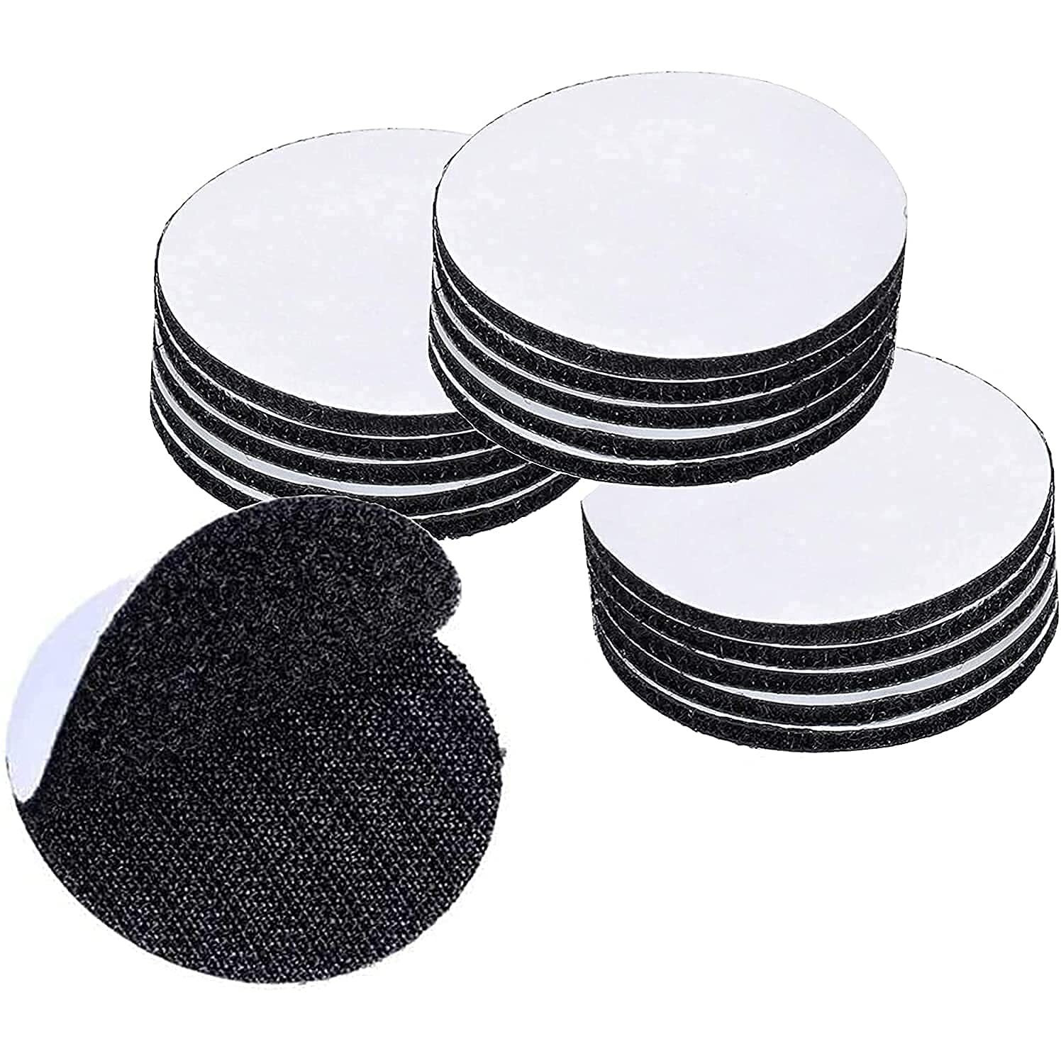 Vinsh Enterprise Double Sided Hook Loop Dots Adhesive Sticky Back Coins Self Adhesive Fastener Interlocking Tape For Couch Cushions, Carpet, Stair Treads Carpet, Diy Craft, Round 2 Inch, (Set Of 10)