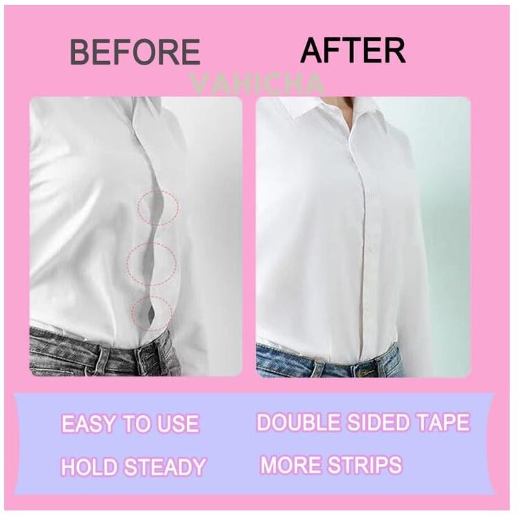 Dozzby With Db Double Sided Tape For Clothes, Fabric Tape For Clothes And Body, Fashion Clothing Tape For Women Dress, Skin And Fabric Friendly, Clear & Transparent (Free, 24)