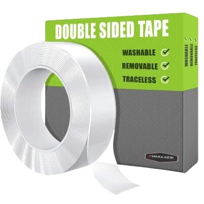 Finalize Double Sided Heavy Duty Tape - Adhesive Silicone Tape, Heavy Duty, Heat Resistant, Multi-Functional, Removable, Washable, Reusable Anti-Slip Tape (3 Meter)- (1)