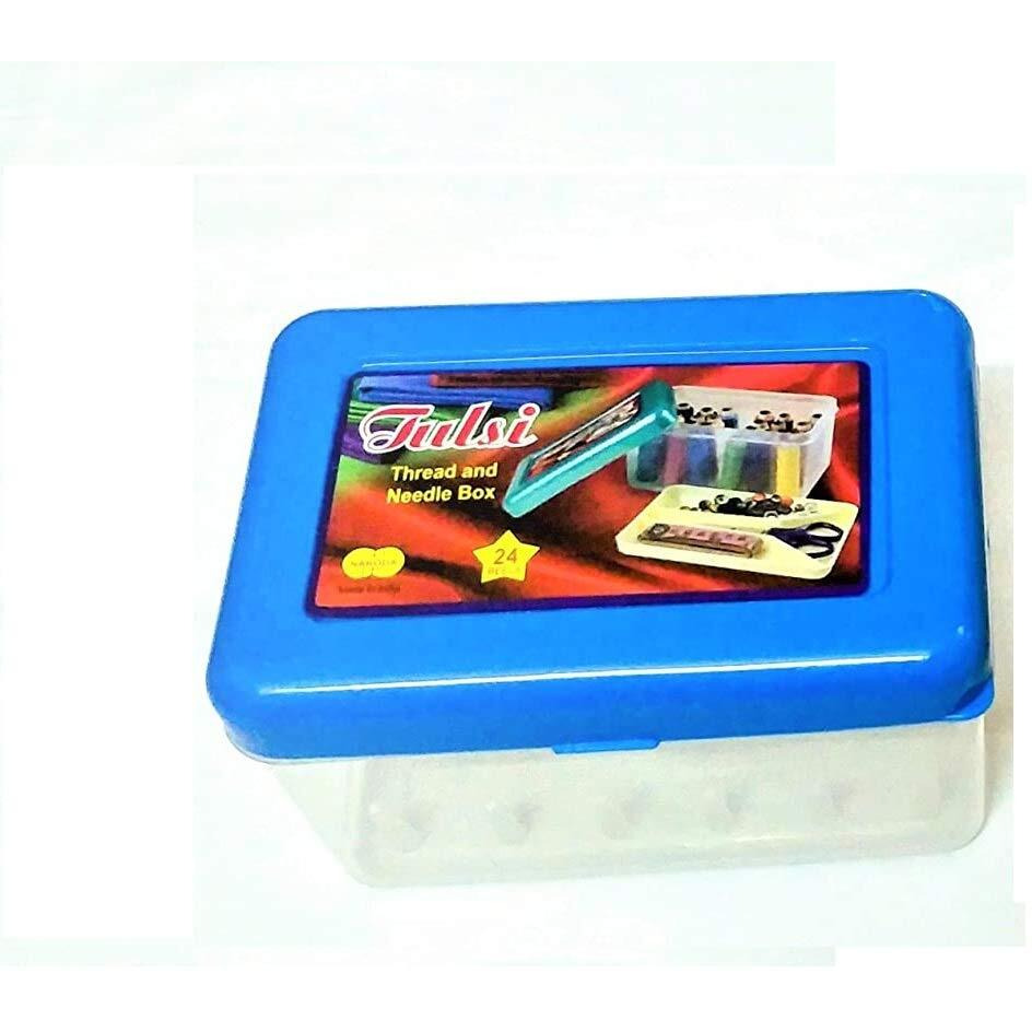 Sygnius Sewing And Stitching Tailoring Thread & Needle Storage Box By Redsign| Plastic Box| Embroidery Box For Thread Needles| Transparent Plastic Sewing Thread 24 Spool Box (Set Of 1)