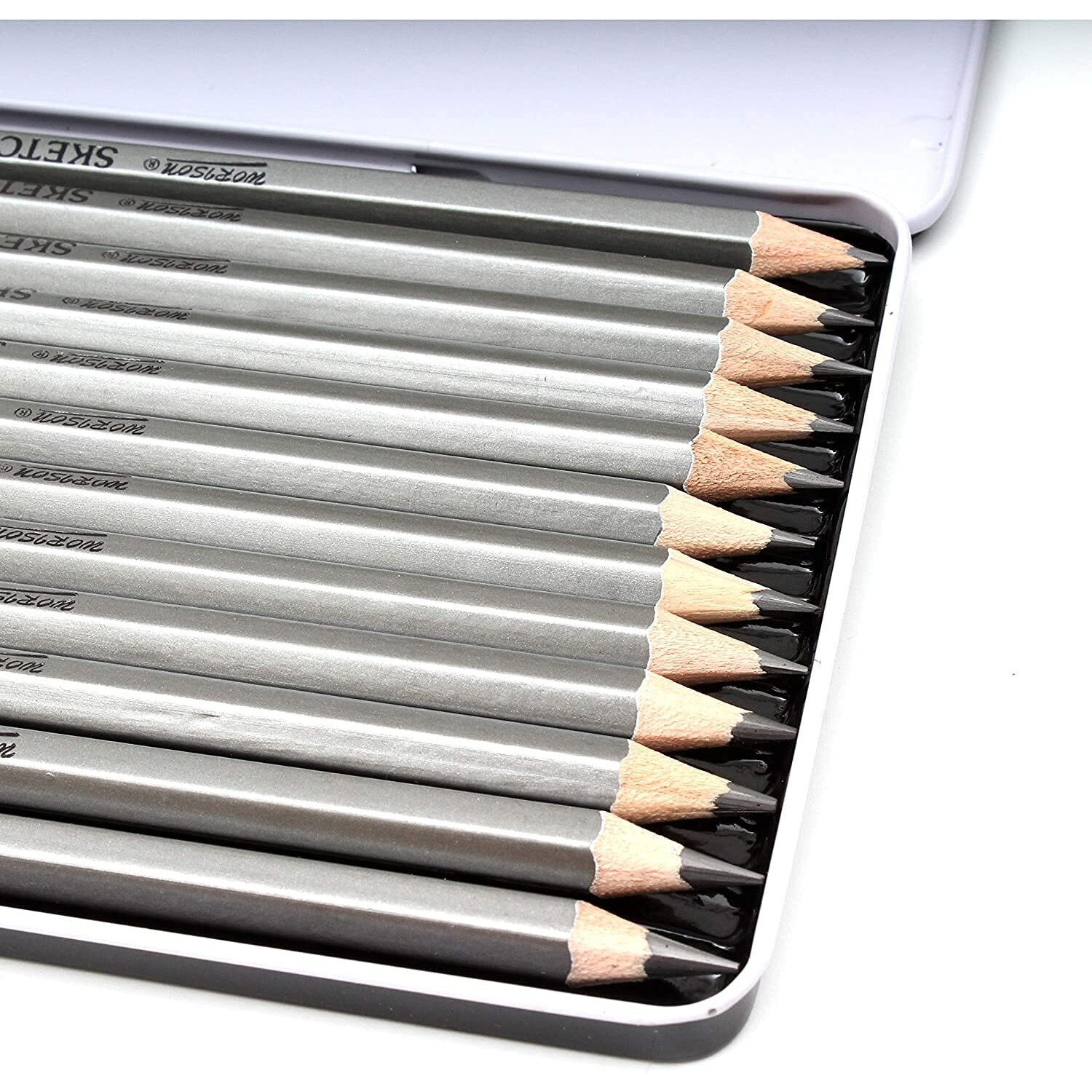 Worison Drawing&Sketching Pencil Set Of 12 Pc In Tin Box,Black