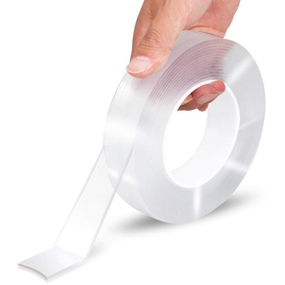 Unik Brand 3 Meter Double Sided Adhesive Silicon Grip Gel Tape For Walls Washable Reusable Strong Sticky Strips For Transparent Heavy Duty Heat Resistant Multi-Functional Removable No Trace (3 Meter)