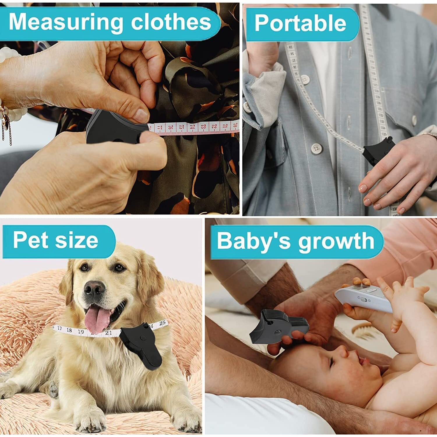 Heather Measurement Tape For Body Tailor Sewing Ruler | Portable Durable Flexible Double-Sided Measure Tape | Scalable Button | 60Inch/150Cm | Used To Measure Waist Circumference Hip Bust Arms
