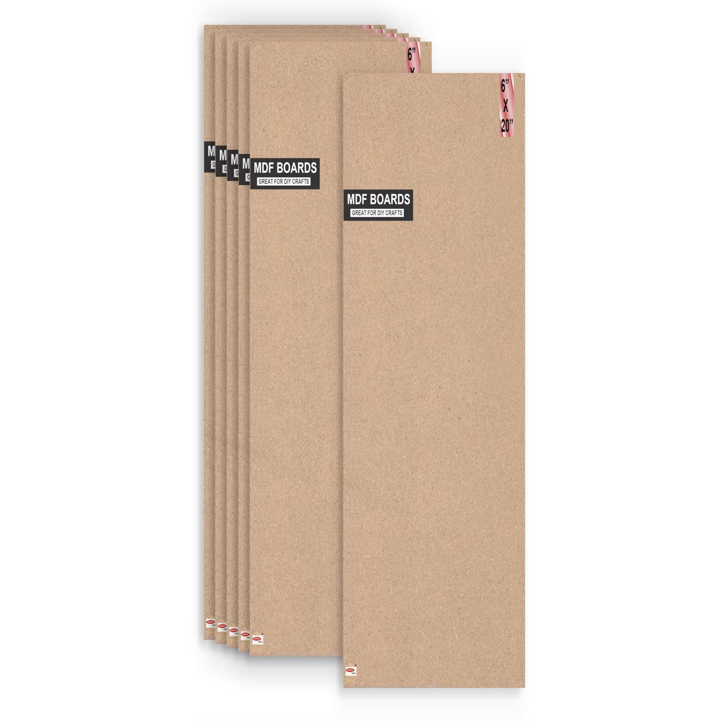 Variety Canvas 6 Piece 20 X 6 Inch Large Mdf Boards For Art And Craft, Wood Mdf Sheets For Craft Work, Diy Mdf Cutouts