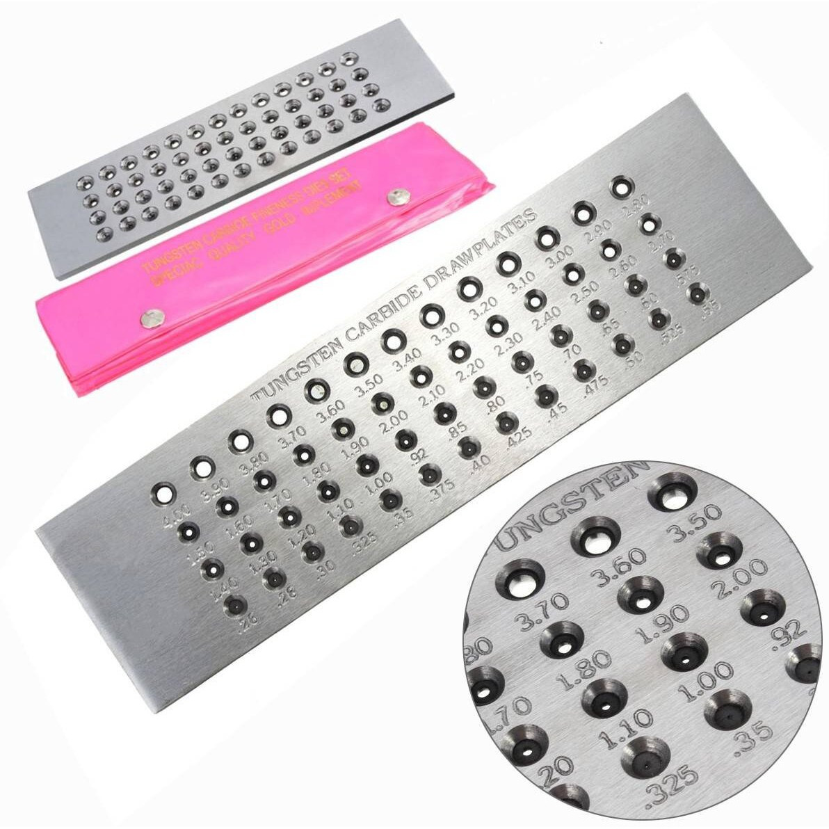 Surbhi Chems Tungsten Carbide Wire Draw Plate For Jewelry Making Round 0.26-4.0Mm 52 Holes