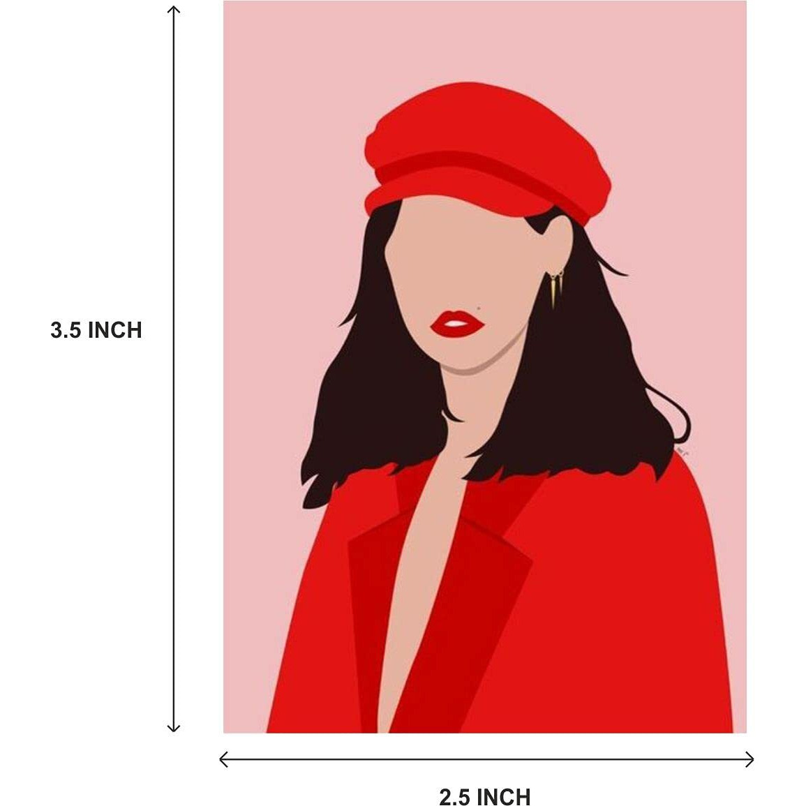Atmiyamart Earrings Display Tag Card, Red Girl Paper Tag Decorative Jewelry Pack (3.5X2.5 Inch) 50Pcs