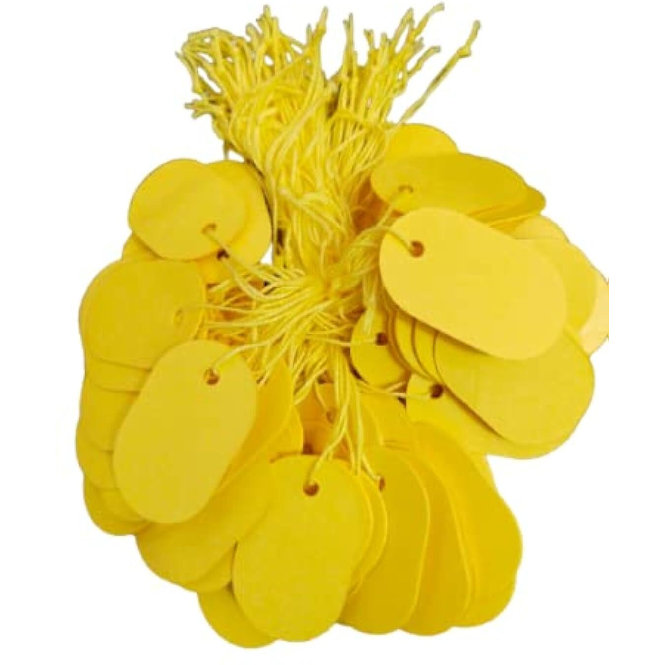 Zenomia Plain Yellow Tags, Oval Shape Tags, Display Jewelry Gift Price Tag 950Pcs