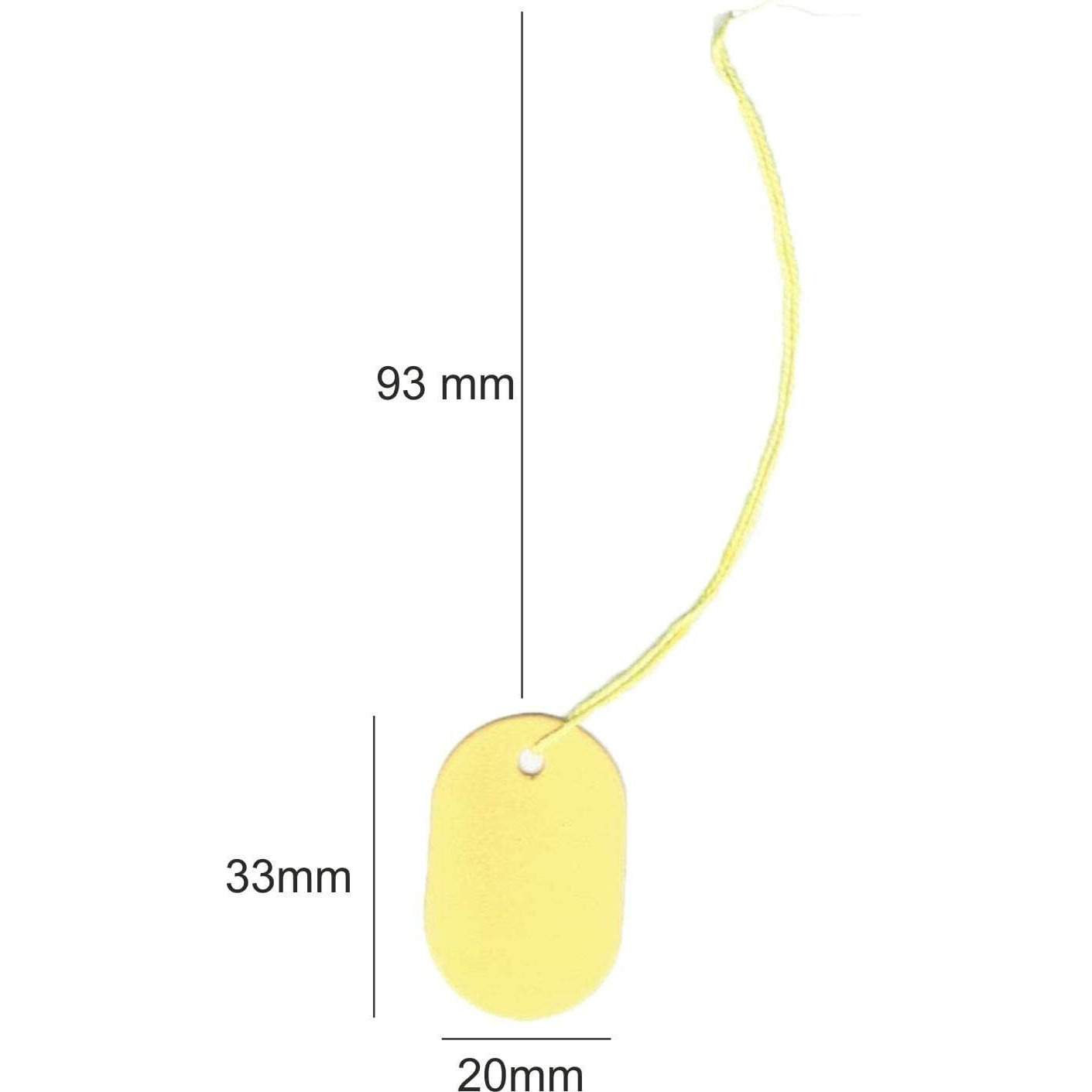 Zenomia Plain Yellow Tags, Oval Shape Tags, Display Jewelry Gift Price Tag 950Pcs