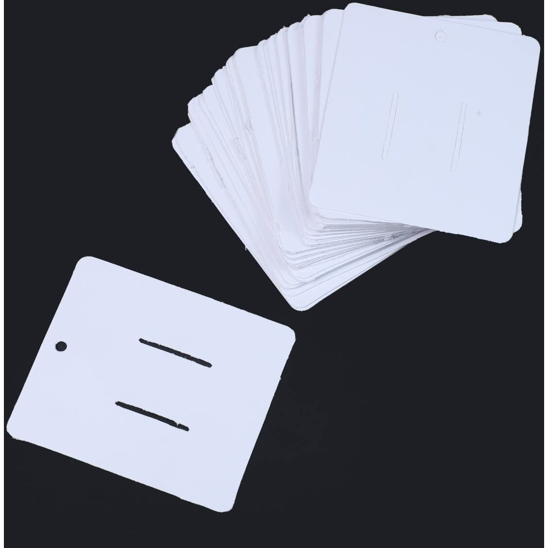 Zenomia White Paper Cardboard Hair Clip Claws Blank Cards Jewelry Display Bow Organizer Tags Holder Rectangle Paper Cardboard For Accessories Display (50Pcs) (3.15X2.75)