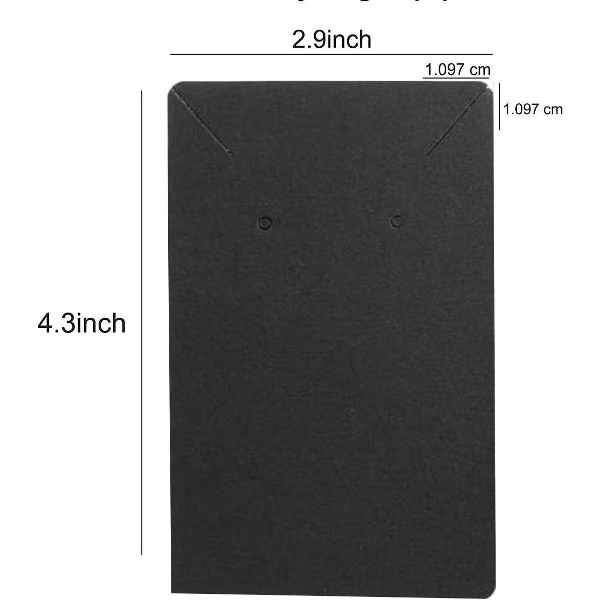 Zenomia Necklace Earring Display Cards Rectangle Hanging Dangle Holder Cardboard Tags For Jewelry Packing Ear Studs Storage Diy Accessories Material (Black) 50Pcs (4.3 X2.9Inch)