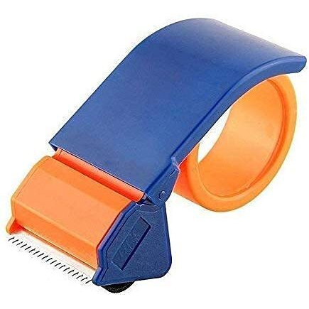 Dezzy 2 Inch Plastic Handy Packaging Tape Dispenser, Packaging Tape Cutter Machine, Packaging Boxes Roll Roller Cutter Parcel Cartoon Sealer, Packing Tool (Blue)