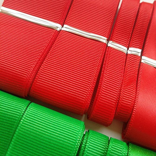 Diy Crafts Polyester Ribbon Floral Arrangement, Bouquet, 20Yards 5 Sizes Merry Christmas Santa Polyester Grosgrain Green & Red Ribbon Craft Gift Doll (Assorted Red And Green Santa Ribbons)