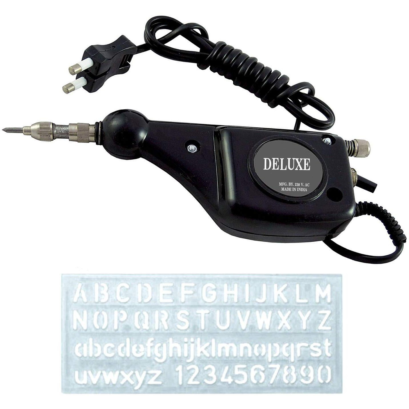 Isc Electric Engraving Machine  Heavy-Duty Engraving Tool With Carbide Tip & Alphabet/Number Stencil  Engraves On Metal, Wood, Leather, Plastic & More