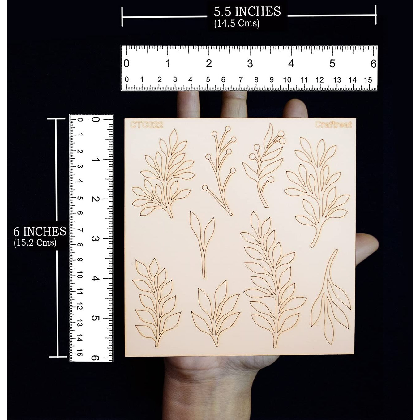 Craftreat Laser Cut Chipboard - Foliage1 5.56&quotX6" | Embellishments For Art And Craft, Invitations, Home Decor, Card Making, Diy Projects, Mixed Media, And Scrapbooking