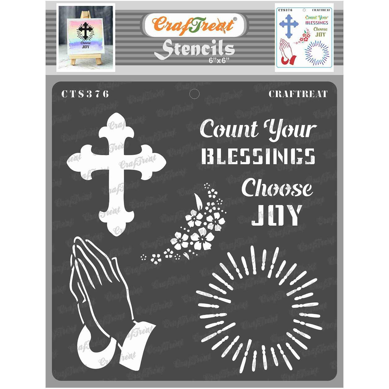 Craftreat Word Stencils For Christmas - Choose Joy - Size 6X6 Inches - Word Stencils For Christmas - Christmas Stencils For Craft - Stencils For Christmas - Stencils In Christmas Shapes