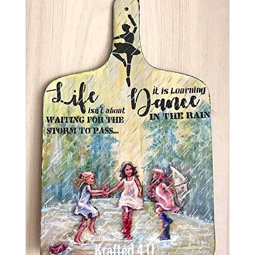 Craftreat Dance Stencil For Craft And Art - Dance In Rain - Size 6X6 Inches - Quote Stencil For Craft And Art - Stencils For Quotes - Word Stencils For Craft And Art - Home Decor Word Stencil