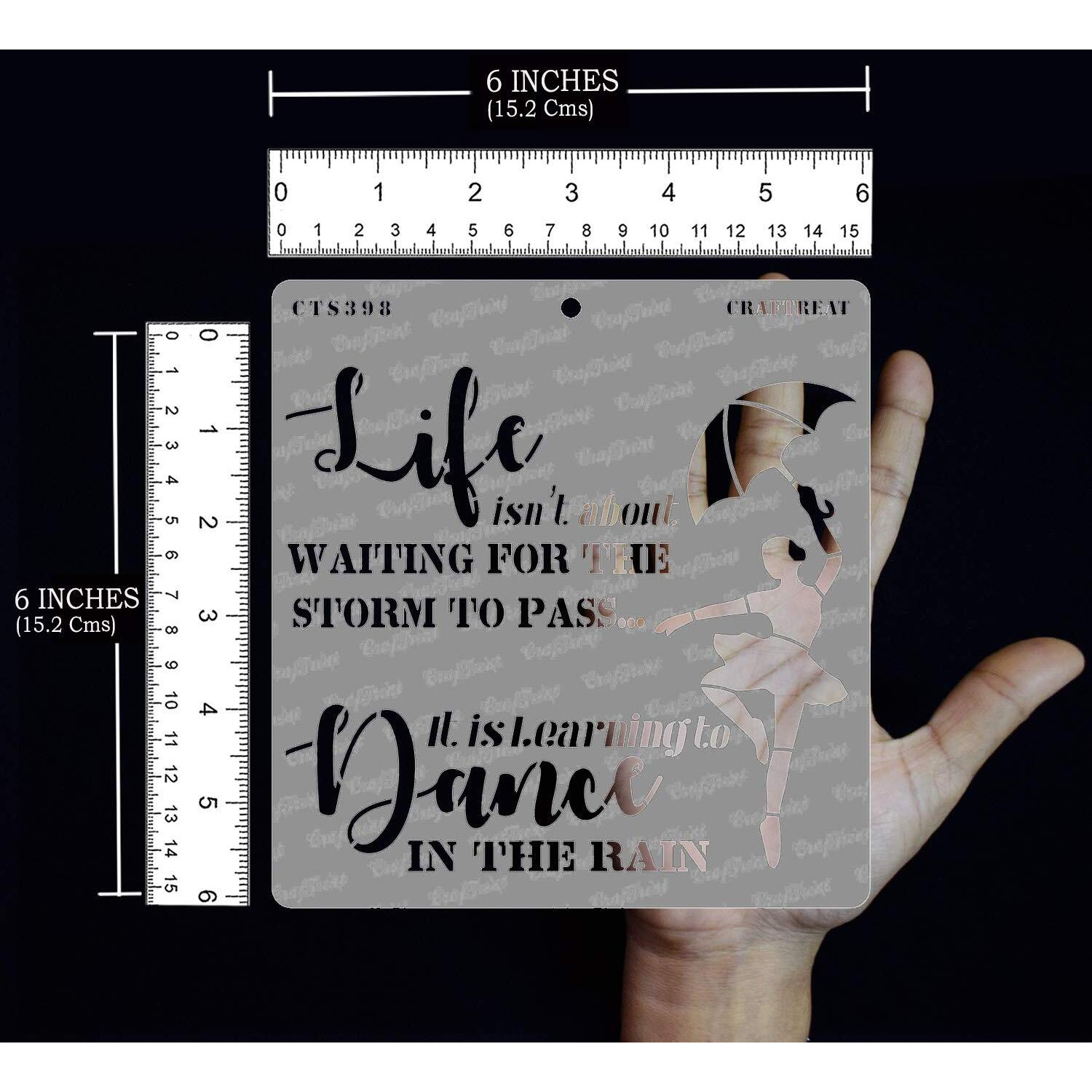 Craftreat Dance Stencil For Craft And Art - Dance In Rain - Size 6X6 Inches - Quote Stencil For Craft And Art - Stencils For Quotes - Word Stencils For Craft And Art - Home Decor Word Stencil