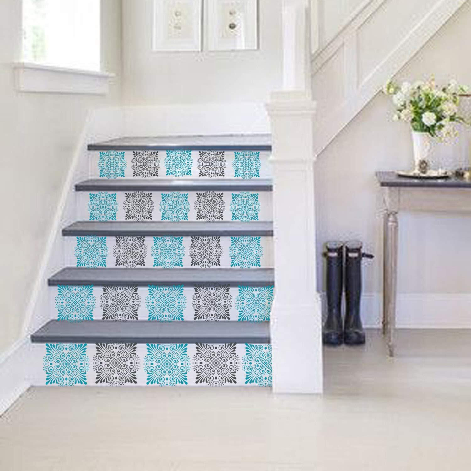 Craftreat Tile Stencil Bundle - Size 6X6 Inches (5Pcs) - Reusable Stencils For Flooring And Wall