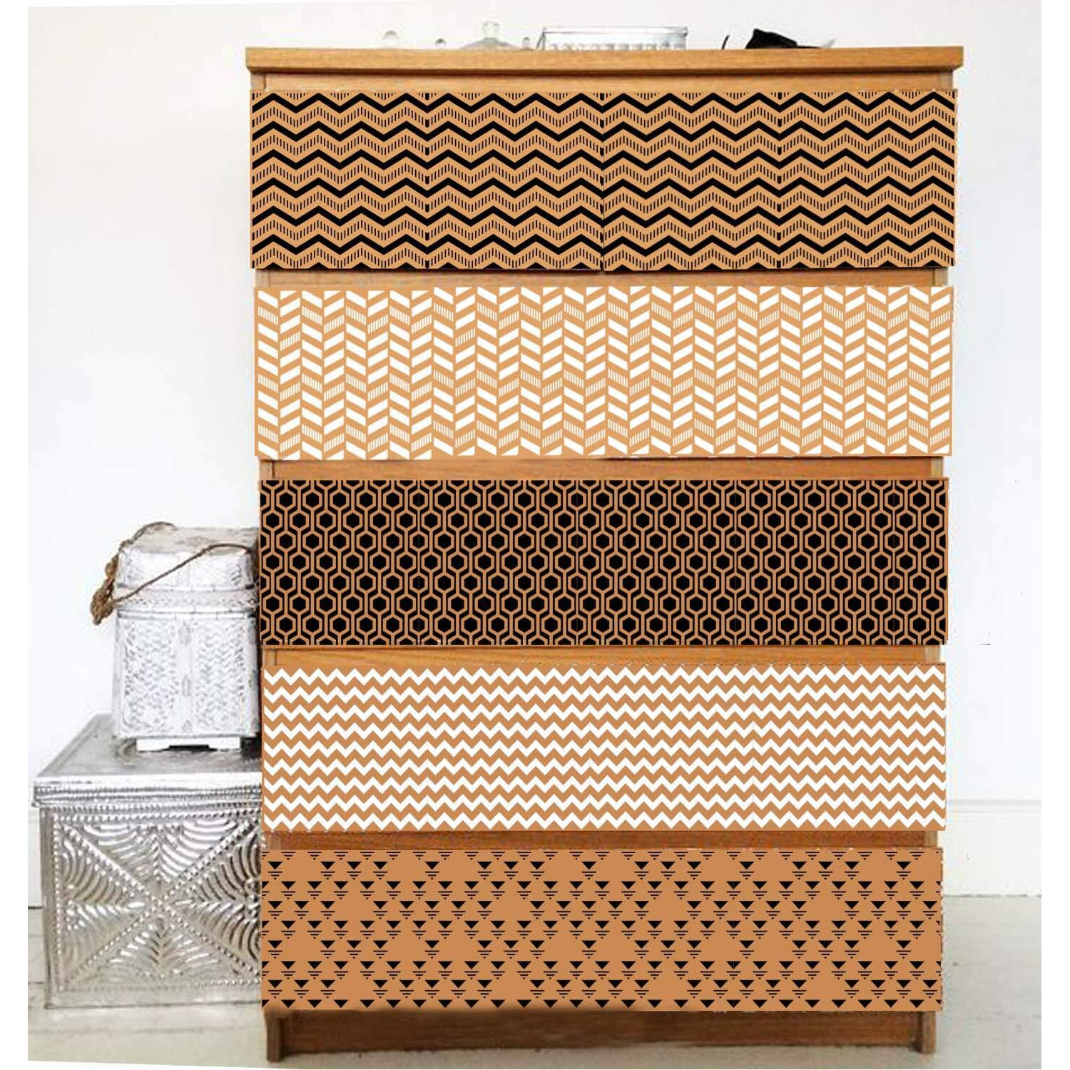 Craftreat Geometric Stencil Set For Craft And Art - 6X6 Inches - 6 Pcs - Modern Designs