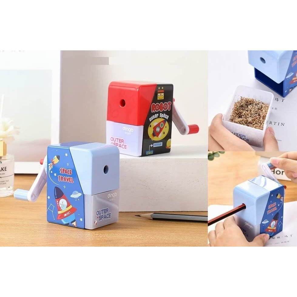 Kunya Sharpener For Kids  Pencil Sharpeners For Kids Boys & Girls School Kit And Office Stationary Items, Stationary Kit, Table Sharpener Machine, Birthday Return Gift (Robot Sharpener) (Red)