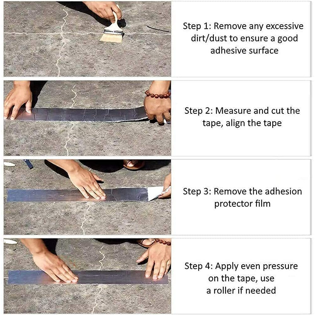 Diyashi Leakage Repair Waterproof Tape For Pipe Leakage Roof Water Leakage Solution Aluminium Foil Tape Waterproof Adhesive Tape Sealing Butyl Rubber Tape For Surface Crack,(5Cmx5M)