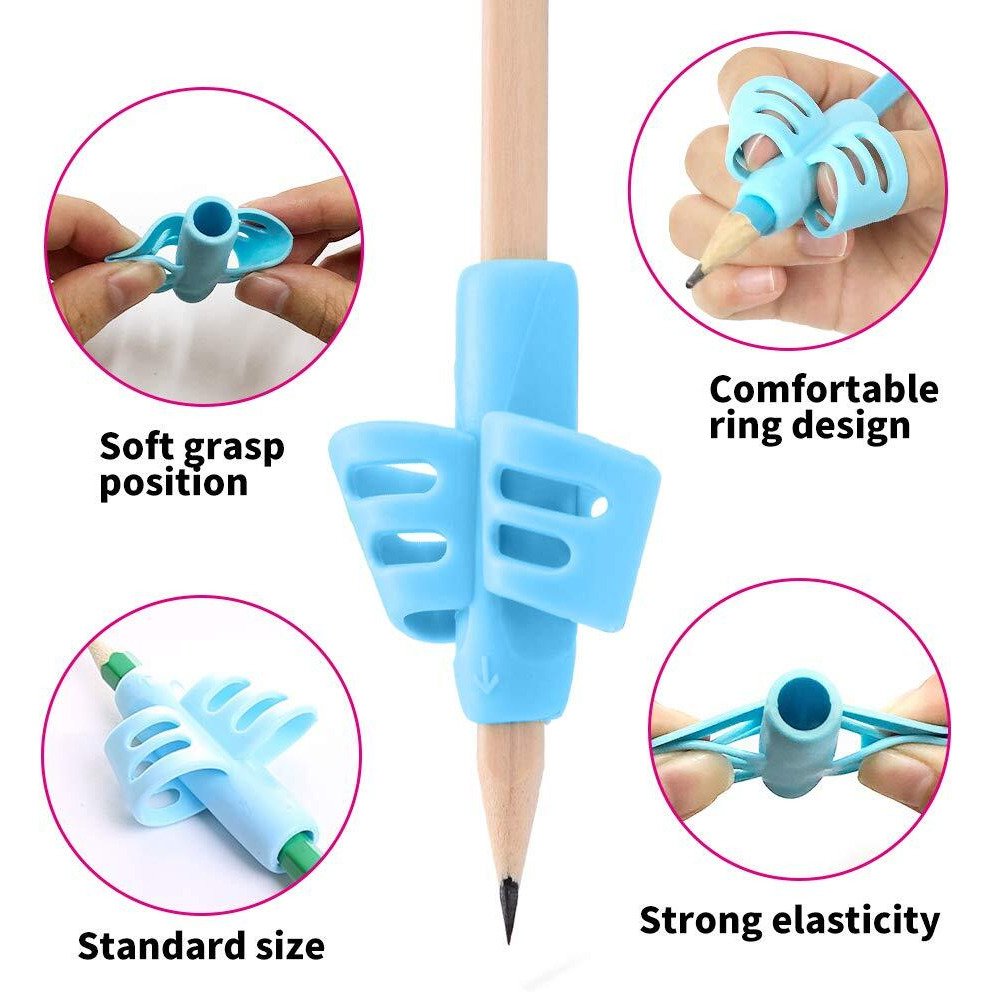 Pencil Grips Koabbit For Kids Hand Writing For Preschool,Writing Aid Grips Trainer Posture Correction,Universal Ergonomic Training Gripper For Righties And Lefties(3Pack)