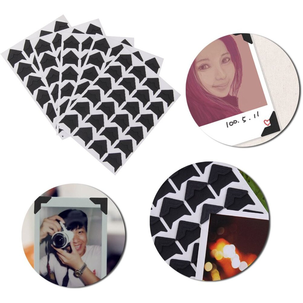 Imported 5 Sheet Diy Photo Album Scrapbook Corner Sticker Black