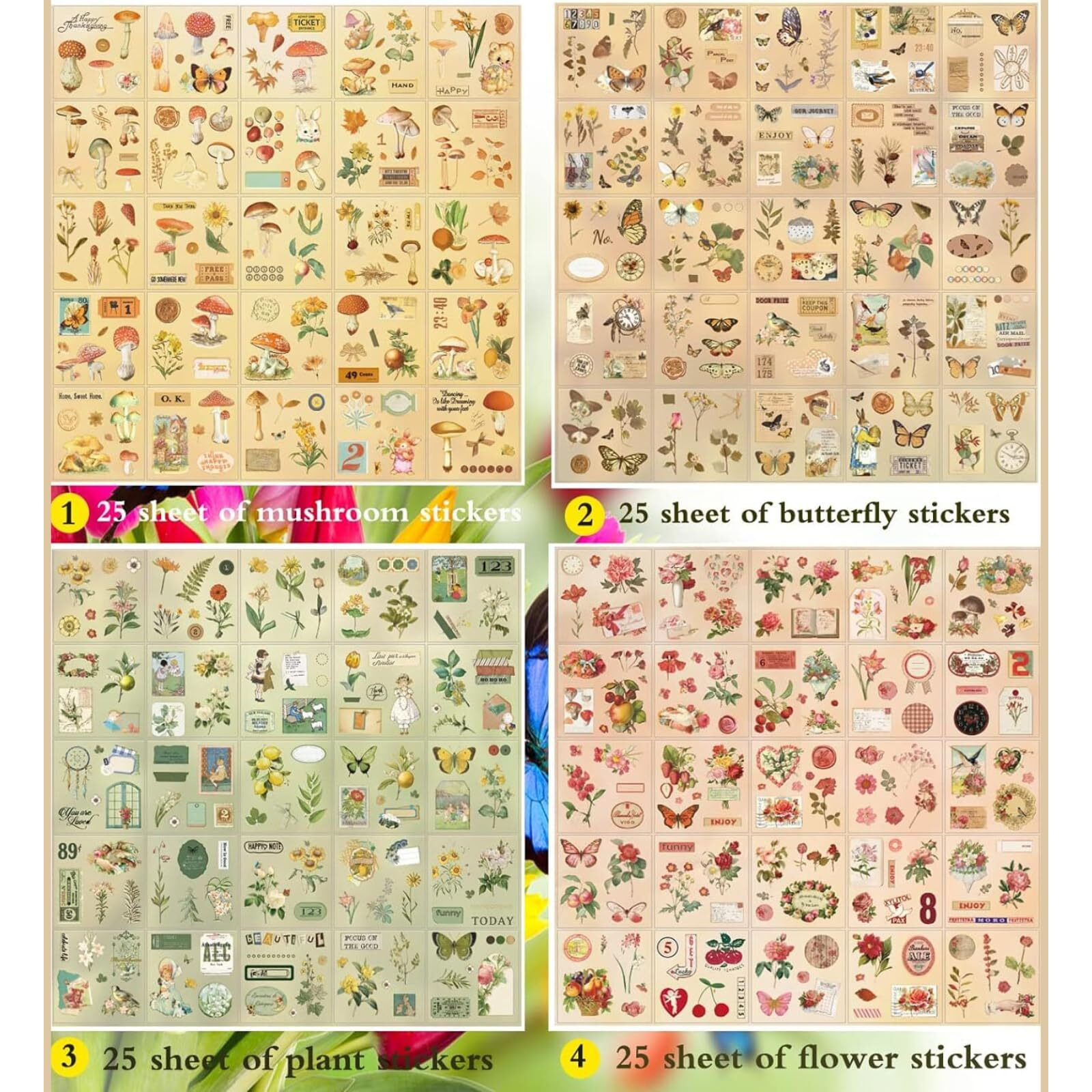 The Autostory Vintage Journal Sticker Set - 100 Sheets Pvc For Scrapbook, Laptop, Diary. Aesthetic Stickers For Journaling, Scrapbooking, Planner, Water Bottle, Notebook, Diy Craft Album.