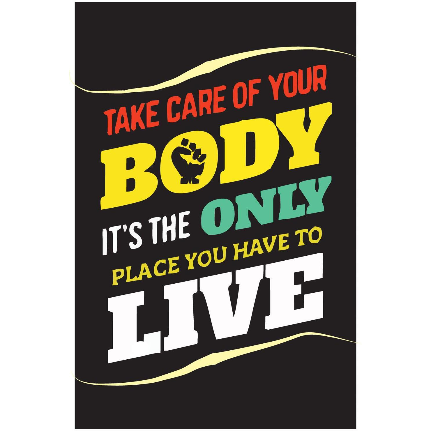 Inephos Take Care Of Your Body Fitness Poster | Gym Motivation Posters (Size 24 Inch X 36 Inch, Large, Laminated Vinyl Print)