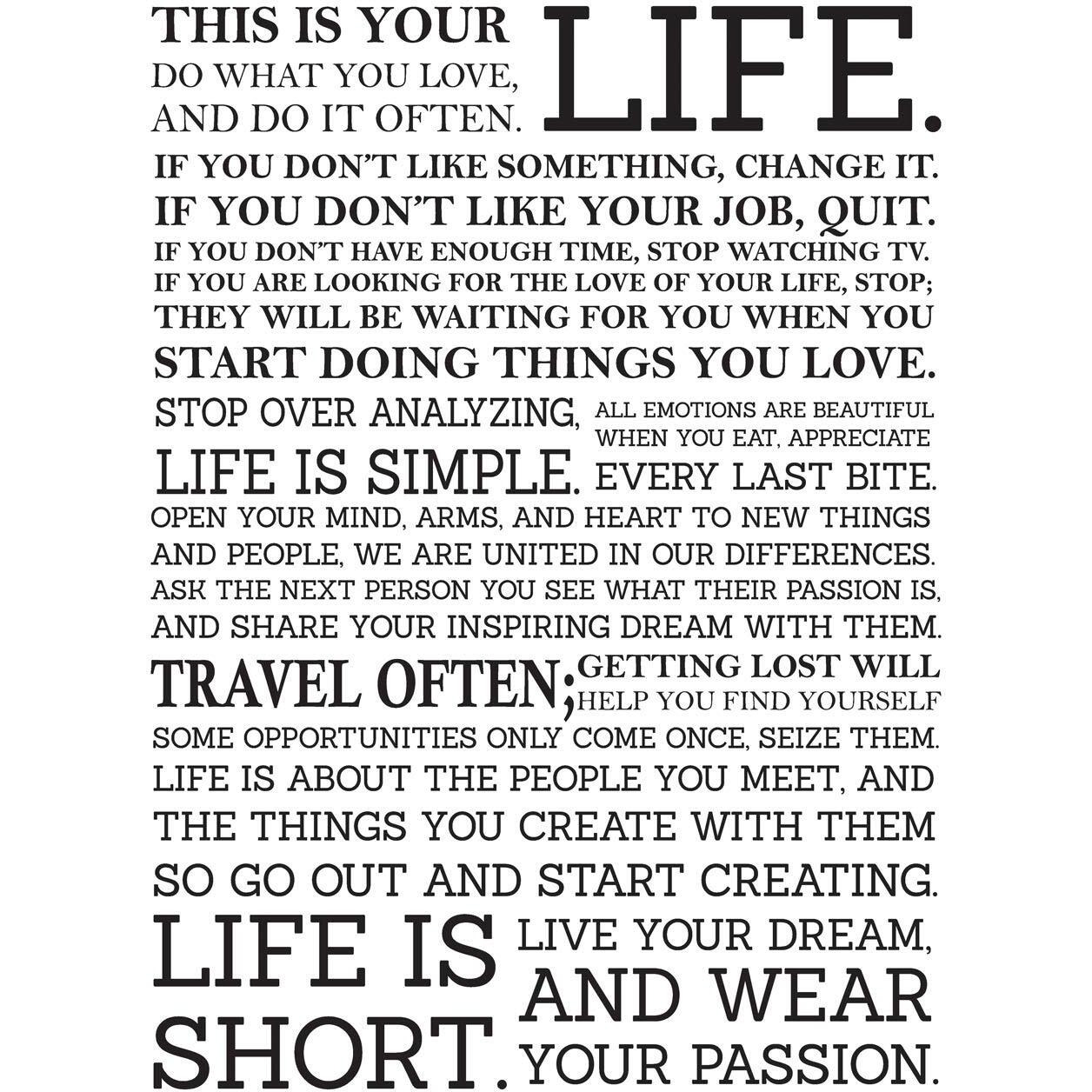 Inephos This Is Your Life Quotes Motivational Poster Art For Room (Laminated Vinyl Print, 24 X 36 Inch, Large)