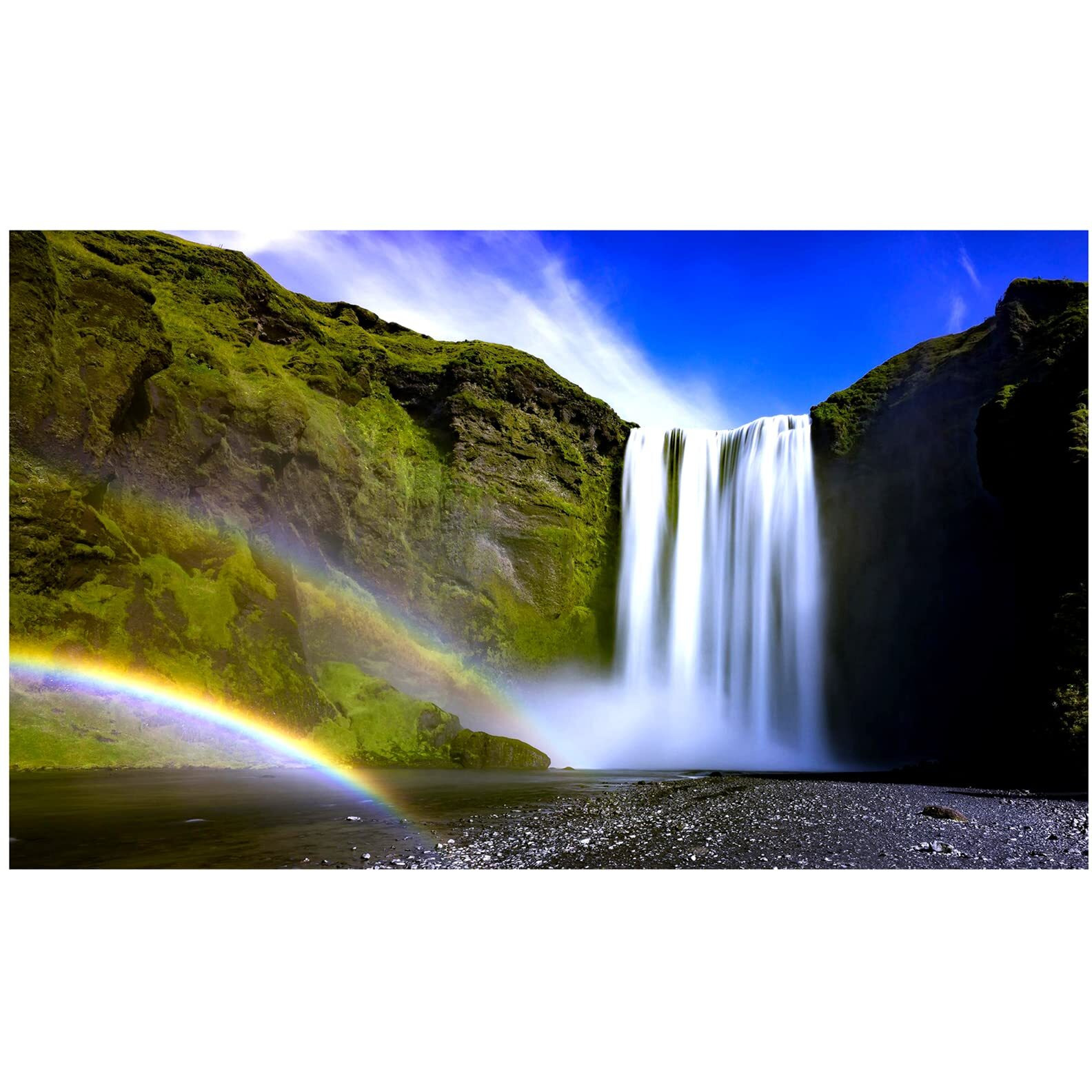 My D Square Vinyl Nature Poster, Beautiful Waterfall Wall Art For Living Room Bedroom Size 24 X 36 Inch Self Adhesive