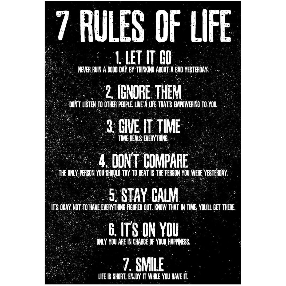My D Square Motivational Poster 7 Rules Of Life Wall Poster For Living Study Room Gym Office Hall Size 30 X 45 Cm Self Adhesive Vinyl