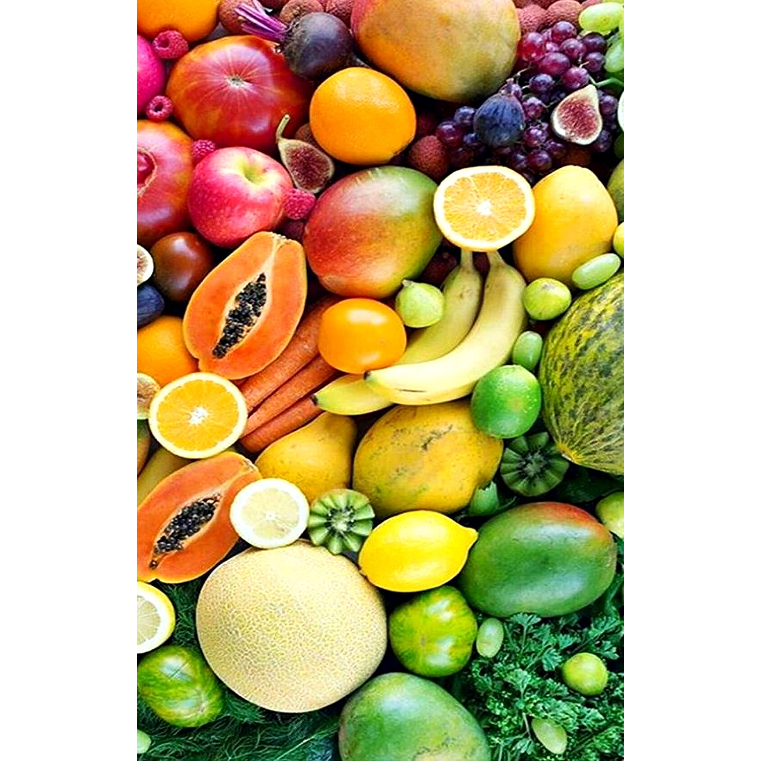My D Square Fruit Posters, Vegetable Wall Paper For Kitchen Kids Living Room Office Shop Size 12 X 18 Inch Self Adhesive Vinyl, Dfp301