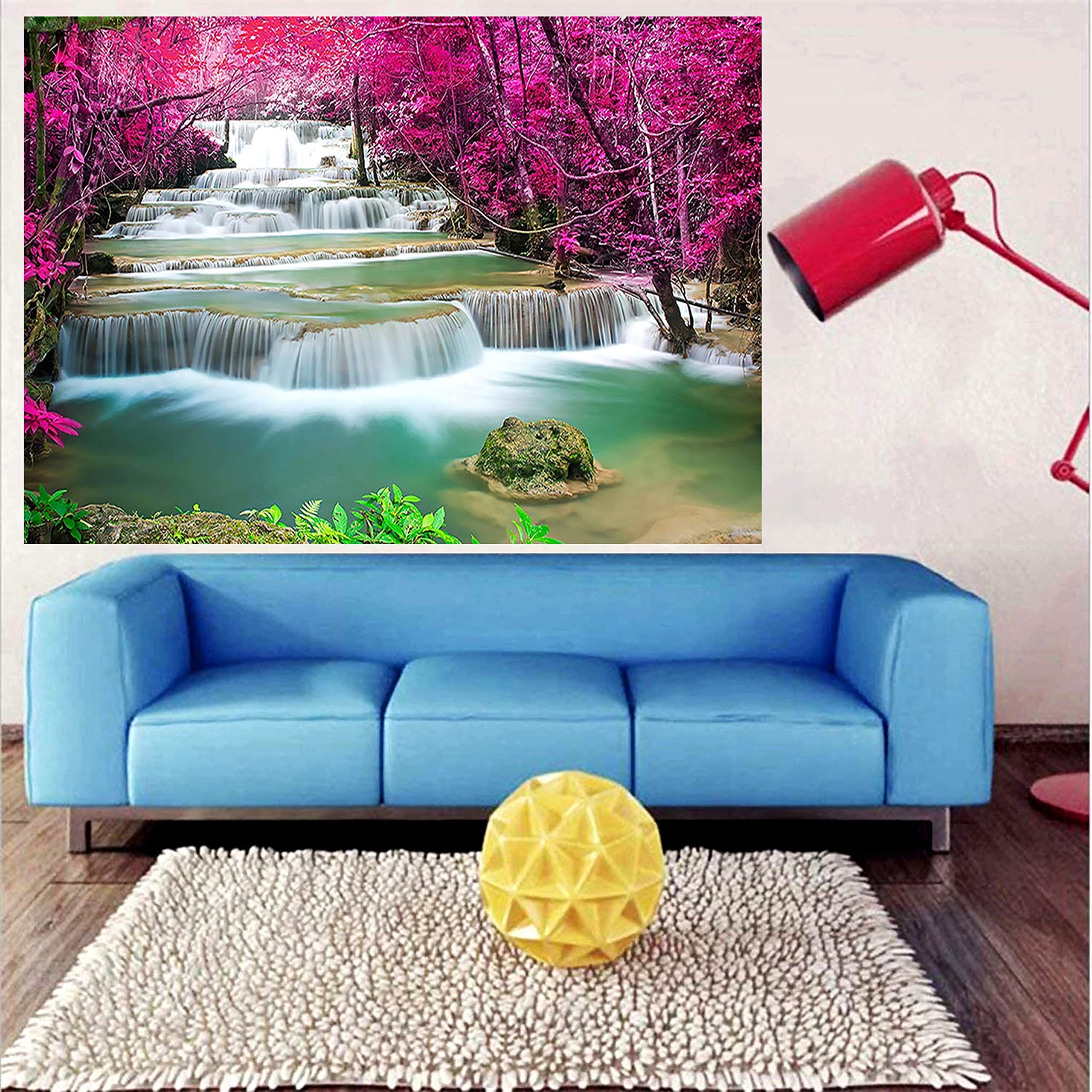 My D Square Vinyl Waterfall Wall Poster For Walls Living Main Room Bedroom Size 24 X 36 Inch Self Adhesive Wall Sticker Art Dnp138