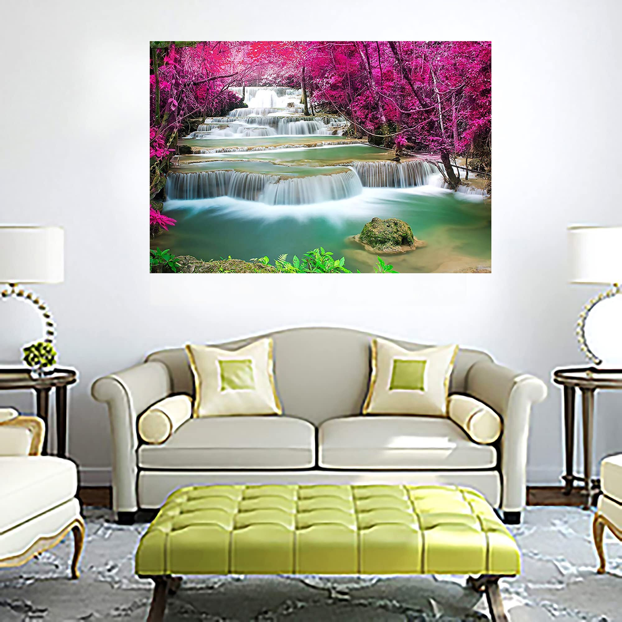 My D Square Vinyl Waterfall Wall Poster For Walls Living Main Room Bedroom Size 24 X 36 Inch Self Adhesive Wall Sticker Art Dnp138