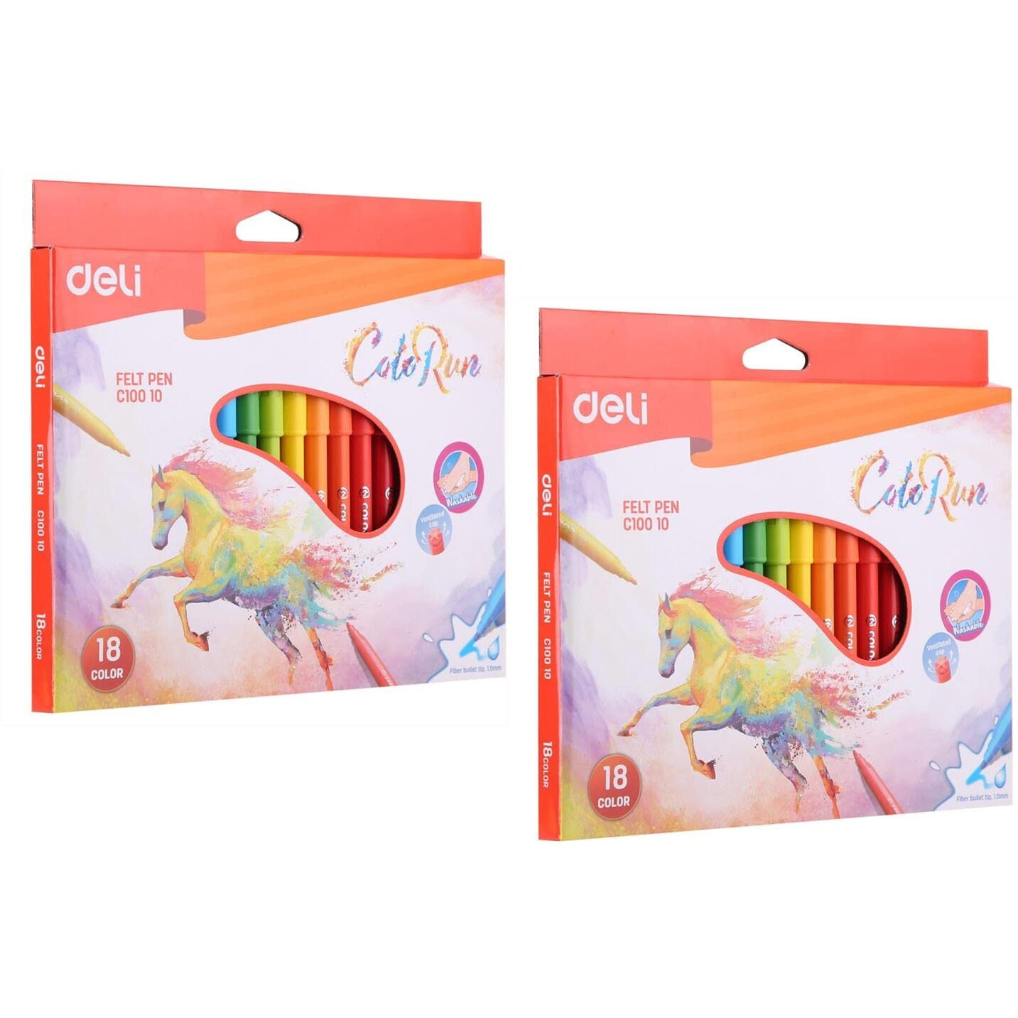 Deli 18 Shades Sketch Pen, Liner Color Writing, Calligraphy, Drawing, Mandala, Outer Lines, 2.0Mm Nib, Color For Children, Students, Artists, Round Barrel Bright Colors, Washable Ink, Best Return Gift